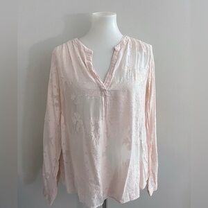 Katherine Barclay cotton floral v neck blouse romantic preppy coastal coquette